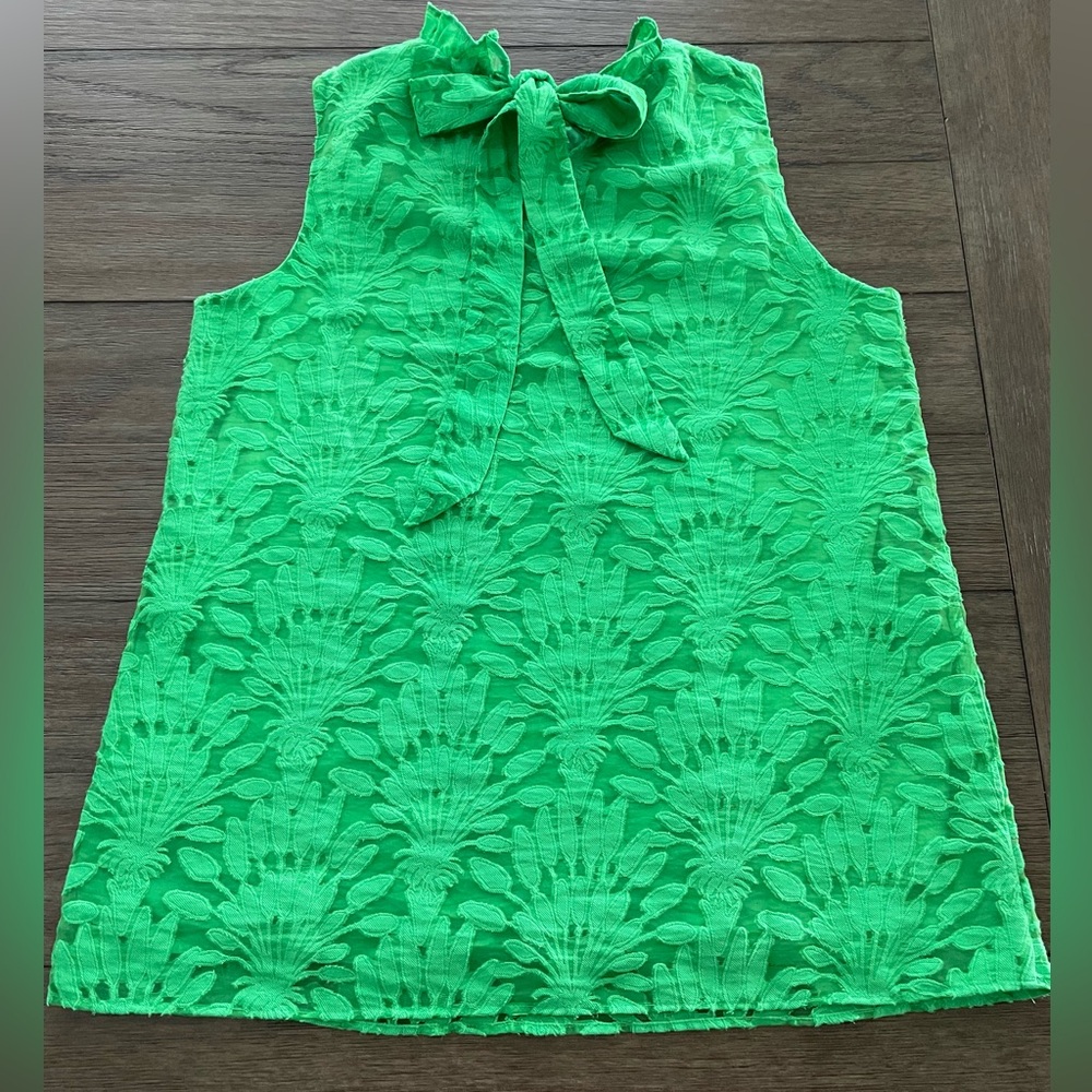 Lilly Pulitzer Sleeveless Green Jacquard Shell Top - Picture 7 of 8
